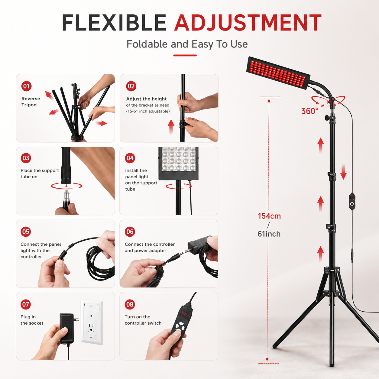 Adjustable Red Light Therapy Lamp