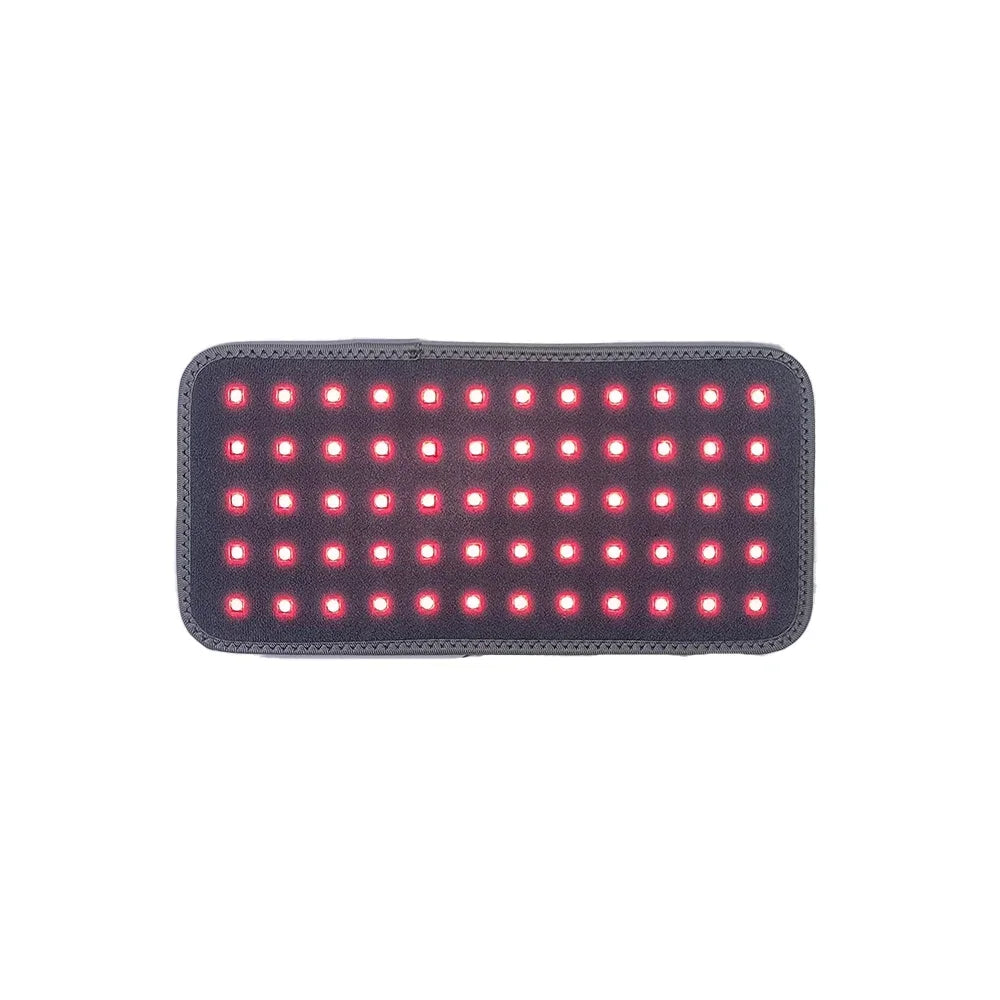 Rectangular wearable light therapy panel with glowing red LED lights